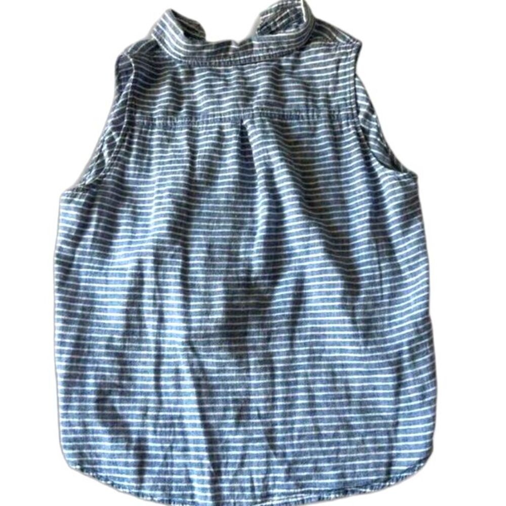 Beachlunchlounge Soft Blue & White Striped Linen Top (Size L) - Picture 3 of 3